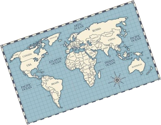 Travel map postcard